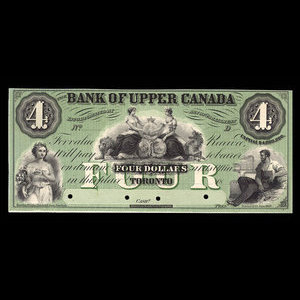 Canada, Bank of Upper Canada (York), 4 dollars : 1861