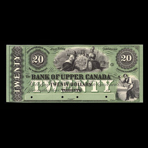 Canada, Bank of Upper Canada (York), 20 dollars : 1861