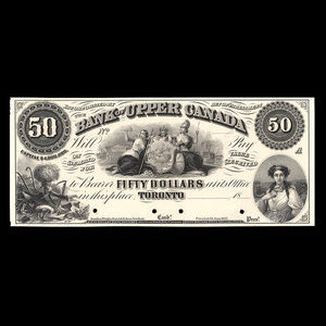 Canada, Bank of Upper Canada (York), 50 dollars : 1861