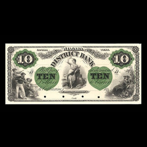 Canada, Niagara District Bank, 10 dollars : 1862