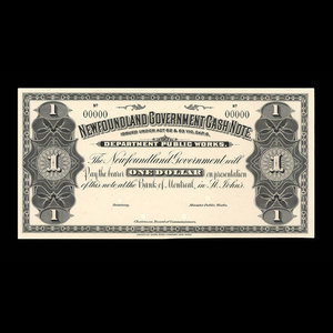 Canada, Newfoundland - Department of Public Works, 1 dollar : 1909