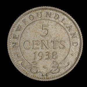 Canada, George VI, 5 cents : 1938