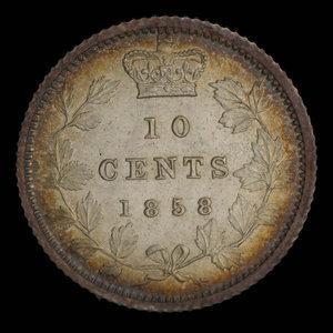 Canada, Victoria, 10 cents : 1858