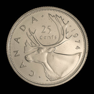 Canada, Elizabeth II, 25 cents : 1974