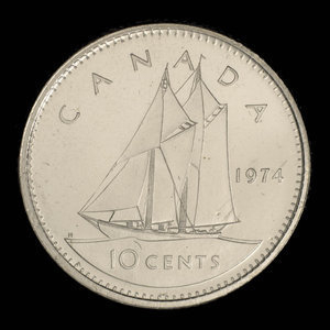 Canada, Elizabeth II, 10 cents : 1974