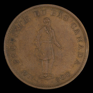 Canada, Quebec Bank, 1/2 penny : 1837