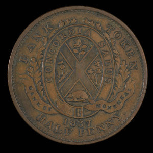 Canada, Bank of Montreal, 1/2 penny : 1837