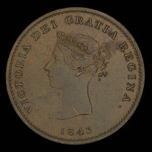 Canada, Province of New Brunswick, 1/2 penny : 1843