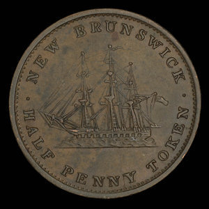 Canada, Province of New Brunswick, 1/2 penny : 1843