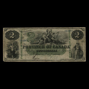 Canada, Province of Canada, 2 dollars : October 1, 1866