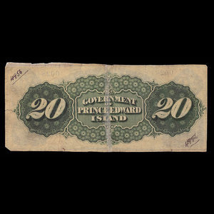 Canada, Prince Edward Island, 20 dollars : January 2, 1872