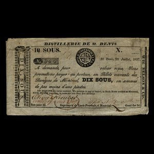 Canada, Wfd. Nelson & Co., 10 sous : July 22, 1837