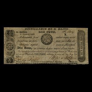 Canada, Wfd. Nelson & Co., 10 sous : October 9, 1837