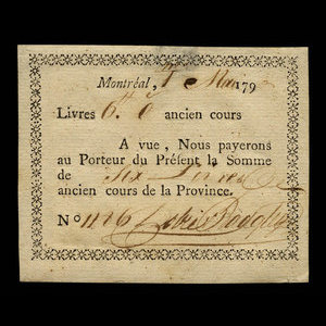 Canada, Dobie & Badgley, 6 livres : May 1, 1790