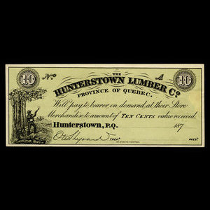 Canada, Hunterstown Lumber Co., 10 cents : 1875