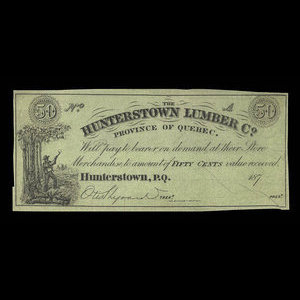 Canada, Hunterstown Lumber Co., 50 cents : 1879