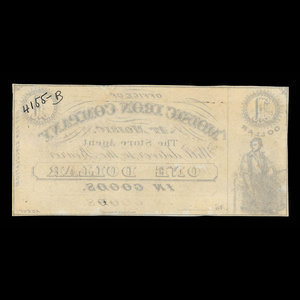 Canada, Moisic Iron Company, 1 dollar : 1876