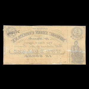Canada, Moisic Iron Company, 2 dollars : 1876
