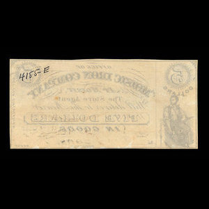 Canada, Moisic Iron Company, 5 dollars : 1876