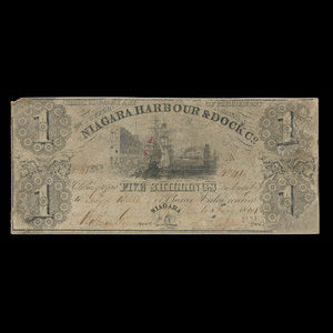 Canada, Niagara Harbour & Dock Co., 1 dollar : January 4, 1841