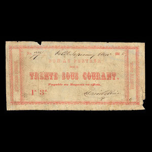 Canada, William Price & Son, 30 sous : November 1, 1848