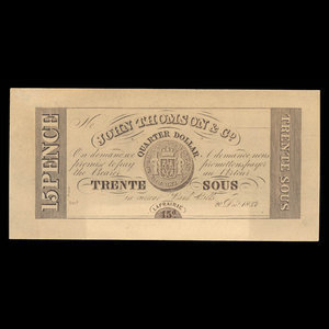 Canada, John Thomson & Co., 30 sous : December 20, 1837