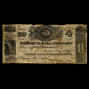 Canada, Tobique Mill Company, 4 dollars : 1839