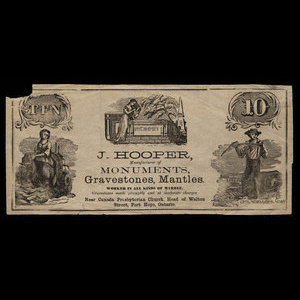 Canada, J. Hooper, no denomination : 1887