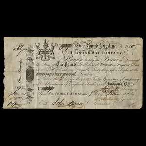 Canada, Hudson's Bay Company, 1 pound : 1820