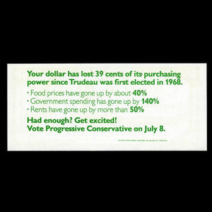 Canada, Progressive Conservative Party of Canada, 61 cents : 1974