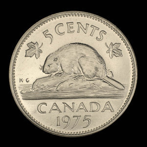 Canada, Elizabeth II, 5 cents : 1975