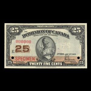 Canada, Dominion of Canada, 25 cents : July 2, 1923