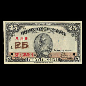 Canada, Dominion of Canada, 25 cents : July 2, 1923