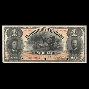 Canada, Dominion of Canada, 1 dollar : March 31, 1898