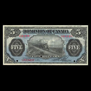 Canada, Dominion of Canada, 5 dollars : May 1, 1912