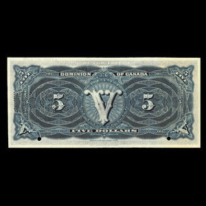 Canada, Dominion of Canada, 5 dollars : May 1, 1912