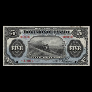 Canada, Dominion of Canada, 5 dollars : May 1, 1912