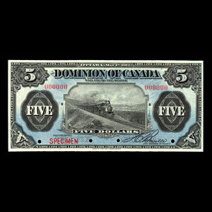 Canada, Dominion of Canada, 5 dollars : May 1, 1912