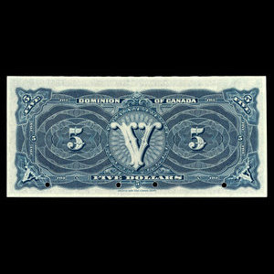 Canada, Dominion of Canada, 5 dollars : May 1, 1912