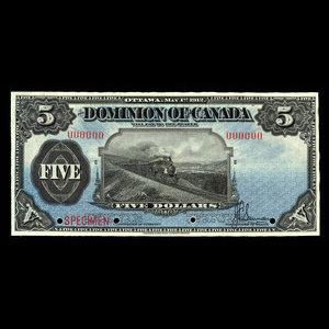 Canada, Dominion of Canada, 5 dollars : May 1, 1912