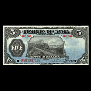 Canada, Dominion of Canada, 5 dollars : May 1, 1912