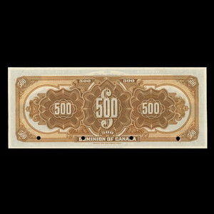 Canada, Dominion of Canada, 500 dollars : January 3, 1911