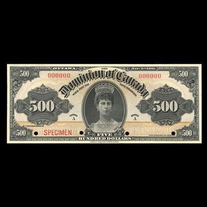 Canada, Dominion of Canada, 500 dollars : January 3, 1911