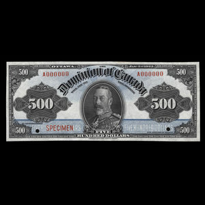 Canada, Dominion of Canada, 500 dollars : January 2, 1925