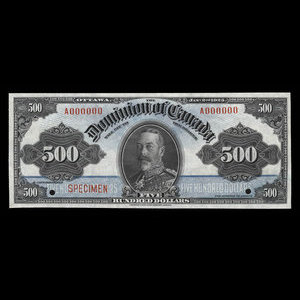 Canada, Dominion of Canada, 500 dollars : January 2, 1925