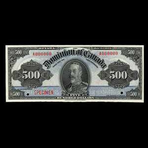 Canada, Dominion of Canada, 500 dollars : January 2, 1925