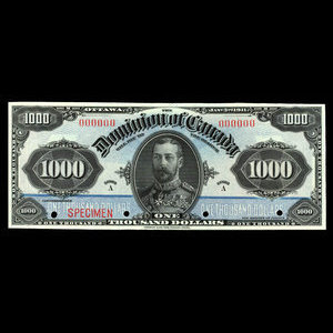 Canada, Dominion of Canada, 1,000 dollars : January 3, 1911