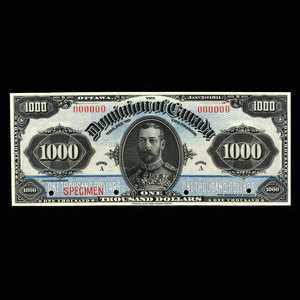 Canada, Dominion of Canada, 1,000 dollars : January 3, 1911