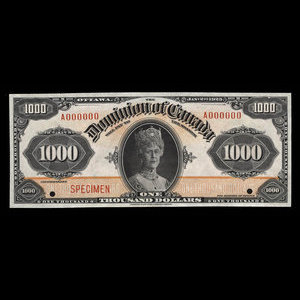 Canada, Dominion of Canada, 1,000 dollars : January 2, 1925