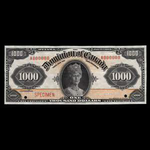 Canada, Dominion of Canada, 1,000 dollars : January 2, 1925